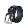 BULL CAPTAIN 01 Pin Buckle Thickened Cowhide Wear-Resistant Belt, Length: 110cm (Smooth Black)