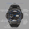 SANDA 6015 Men Multifunctional Waterproof Luminous Sports Watch(Black Gold)