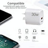 PD30W USB-C / Type-C + QC3.0 USB Charger with 1m Type-C to 8 Pin Data Cable, AU Plug(White)