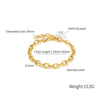 OPK 1323 Stainless Steel Personalized Simple Heart Pearl Bracelet, Color: Gold
