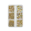 2 Sets Nail Art 6 Grid Pointed Bottom Diamond Nail Jewelry, Specification: 02 AB