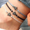 Boho Anklet Wax String Sea Turtle Lacing Foot Jewelry Beads Bracelet for Women(black)