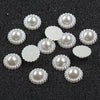 1 Packet Sun Flower Imitation Pearl Patch DIY Mobile Phone Hair Accessories Environmental Protection Patch(Creamy-white)