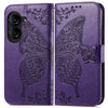For Asus Zenfone 10 Butterfly Love Flower Embossed Leather Phone Case(Purple)