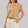 Women Summer Loose Top Basic T-Shirt Round Neck Casual Tank, Size: S(Apricot)