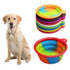 Collapsible Silicone Dog Travel Bowl, White, 5" Portable Food & Water Feeder
