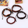 TZ037 4 In 1 Retro DIY Woven Leather Bracelet