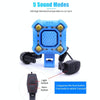 2 In 1 Bike 140db Bell 4 Lamp Cycling Light Bicycle Horn 5-sounds Alarm(Blue)