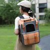 Portable Cat Dog Backpack Carrier - Breathable Foldable - Orange