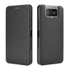 For Asus Zenfone 7 ZS670KS / Zenfone 7 Pro ZS671KS Carbon Fiber Texture Horizontal Flip TPU + PC + PU Leather Case with Card Slot & Lanyard(Black)