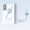 ROMOSS CB258L 6A 3-In-1 Telescopic Data Charging Cable USB-A To Type-C & 8 Pin & Micro Wire 1.1m (Purple)