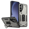 For Samsung Galaxy S25 5G Ring Holder PC Hybrid TPU Phone Case(Titanium Grey)