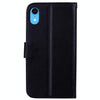 For iPhone XR Rose Embossed Horizontal Flip PU Leather Case,  with Holder & Card Slots & Wallet (Black)
