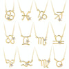 Zodiac Pattern Pendant Clavicle Chain Zodiac Diamond Necklace(N2204-5)