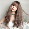 Ladies Long Hair Slightly Curly Wig Natural Fluffy Hair Cover, Color:Cool Brown