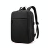 14 inch Business Computer Shoulders Backpack Travel Wear-Resistant Leisure Bag with External USB Port(Black)