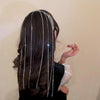Single -row  Rhinestone Chain Hair Band Female Braided Tassel Headdress