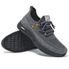 D06 Men Spring Flying Knitting  Shoes Lace Up Sports Casual Shoes, Size: 43(Gray)