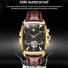 OLEVS 6675 Men Multifunctional Moon Phase Tourbillon Mechanical Watch(Black + Gold)