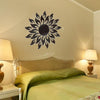 Sunflower Mirror Wall Sticker Bedroom Living Room Decoration Wall Stickers(Black)
