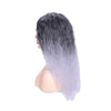 Matte Realistic Corn Perm Long Curly Hair Woolen Volume Wig Headgear(Black Gradient Light Milky Gray)