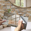 12 PCS 10 x 20cm Brick Pattern Crystal Film Glossy Tile Sticker Floor Sticker(Kit032)