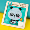 2 PCS Cartoon Animal Double-Sided Klotski Puzzle Children Wooden Toy Early Education Jigsaw Puzzle(Panda)