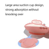 Children One-Piece Full Silicone Table Cartoon Crab Separation Plate(Pink)