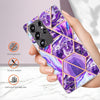 For Samsung Galaxy S25 Ultra 5G Electroplating Splicing Marble TPU Phone Case(Dark Purple)