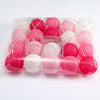 3M 20 Leds Cotton Ball Light String Holiday Wedding Christmas Party Bedroom Fairy Lights Outdoor LED Light Garland Decoration, Power Supply: Battery(Pink)