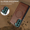 For Samsung Galaxy S21+ 5G LC.IMEEKE L5 Series Detachable RFID Card Bag Magsafe Phone Case(Brown)