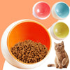 Ceramic Cat Bowl, Orange, Large, Anti-Whisker Fatigue