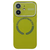 For iPhone 11 Large Window Acrylic Glass Lens MagSafe Silicone Phone Case(Willow Green)