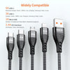 ENKAY 4-in-1 6A USB-A to Type-C / 8 Pin / Micro USB Multifunction Fast Charging Cable, Cable Length:1m(Grey)
