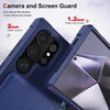 For Samsung Galaxy S25 Ultra 5G Vertical Flip Card Bag Holder Leather Phone Case(Dark Blue)