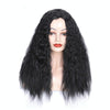 Matte Realistic Corn Perm Long Curly Hair Woolen Volume Wig Headgear(Black)