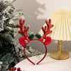 Bell Antler Headdress Christmas Ball Party Decoration Headband(Red)