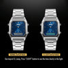 SKMEI 1220 Multifunctional Men Outdoor Business Noctilucent Waterproof Double Display Steel Watchband Wrist Watch (Blue)