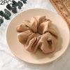 2 PCS Large Intestine Ring Hair Band Women Fabric Ponytail Seamless Stretch Hair Jewelry(Khaki)