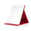 Folding Portable High-definition Makeup Mirror PU Leather Desktop Vanity Mirror,Size: Medium (Red)