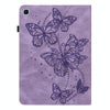 For Samsung Galaxy Tab S6 Lite P610/P615 Embossed Butterfly Pattern Horizontal Flip Leather Tablet Case(Purple)