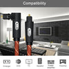 EMK 90 Degree Swivel Adjustable Right Angled 360 Degrees Rotatable Plug Nylon Woven Mesh Optical Audio Cable, Cable Length:5m(Orange)