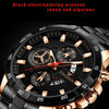 FNGEEN 5225 Multifunctional Waterproof Quartz Watch, Color: Black Steel Black Circle White Surface