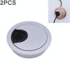 2 PCS Desk Computer Desktop Zinc Alloy Round Threading Box Hole Cover, Hole Diameter: 60mm (Matte Silver)