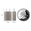 2 PCS SBT-148 USB-C / Type-C Male to USB 3.0 Female Zinc Alloy Adapter(Cosmic Grey)