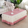 Simple Fabric Lace Rectangular Tablecloth, Size: 65x130cm(Peach Skin Velvet Pink)