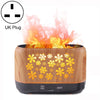 Desktop 3D Simulation Flame Incense Smoked Machine Humidifier, Colour:Light Wood Grain(UK Plug)