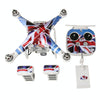 4D Imitation Carbon Fiber PVC Water Resistance Sticker Kit for DJI Phantom 3 Quadcopter & Remote Controller & Battery(UK Flag Pattern)