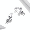S925 Sterling Silver Cool Skeleton Man Ear Studs Women Earrings