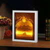 3D Paper Carving Lamp Couple Light Shadow Paper Carved Night Light(Random Frame Color Delivery)